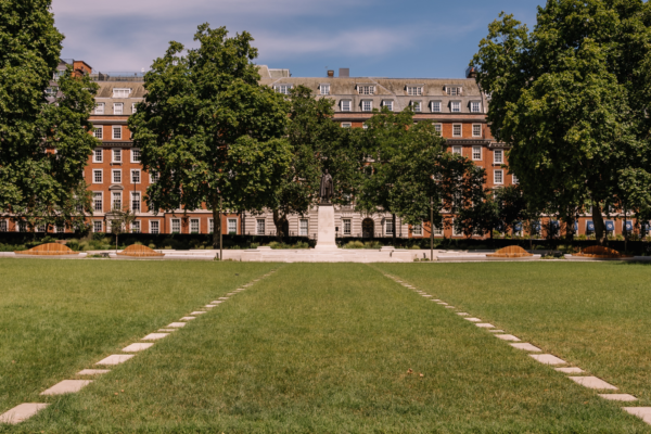 Completed Grosvenor Square landscape with improved access, lighting and public amenities.